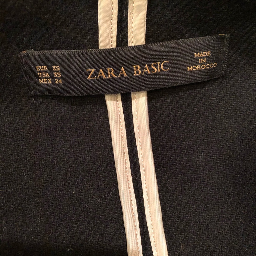 Zara Basic Wool Black Jacket Size Xs - image 6